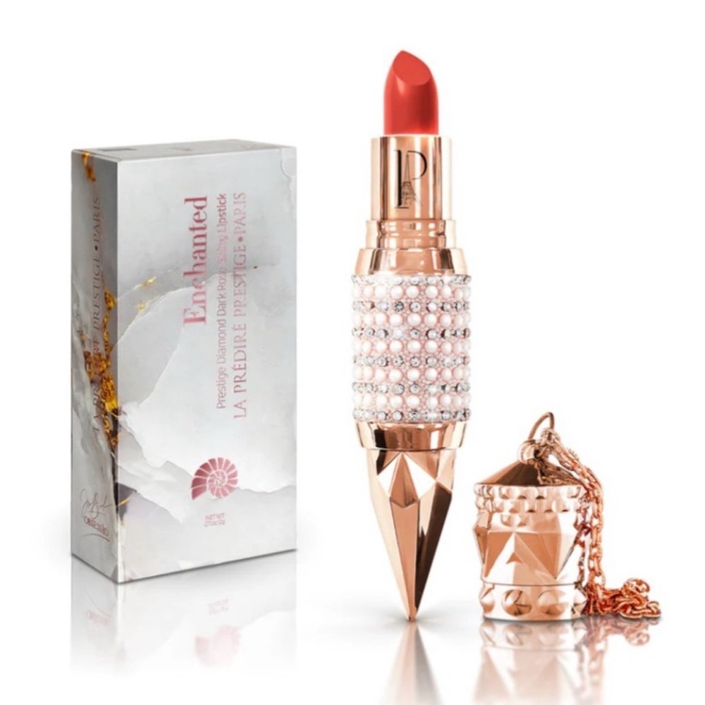 La Predire’s Enchanted Prestige Diamond Dark Rose Lipstick. New $180